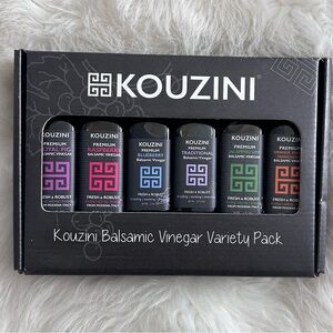 Kouzini Balsamic Vinegar Variety Pack, which includes six bottles